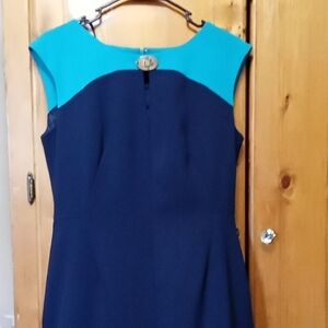 Calvin Klein Blue and Teal Midi Dress